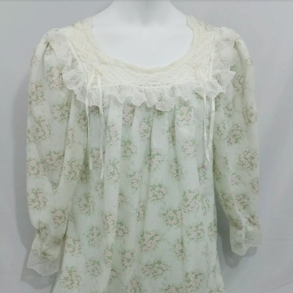 Val Mode Nightgown Pajamas Modest White Long - Picture 7 of 7